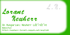 lorant neuherr business card